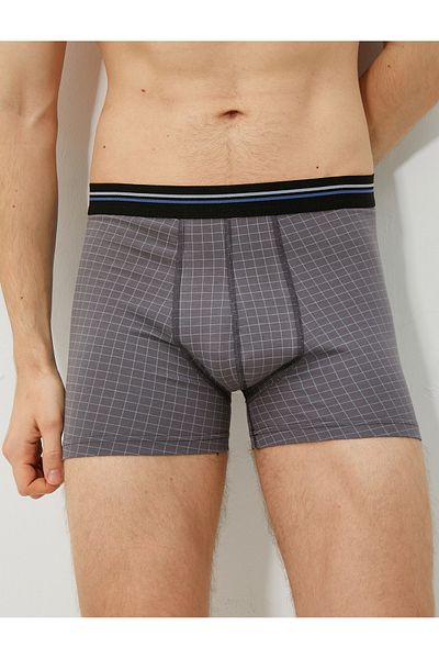 Koton 3-Piece Boxer Set Plaid Cotton