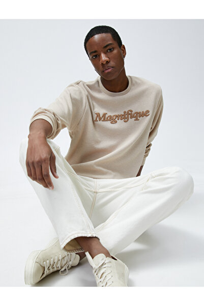 Koton Κείμενο εμπριμέ φούτερ Crew Neck