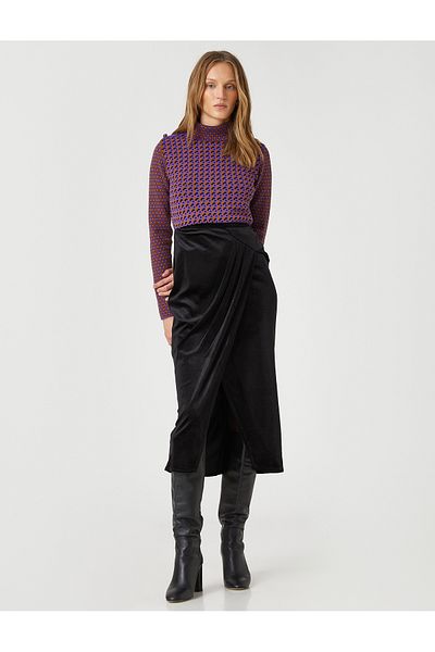 Koton Melis Ağazat X Koton - Button Detailed Turtleneck Sweater