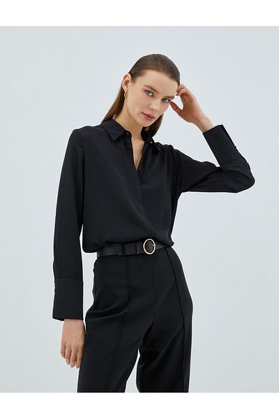Koton Hidden Button Shirt Long Sleeve