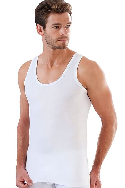PİERLES 6 Pieces of White Men's Undershirt, 100% Cotton Men's Combed Cotton Undershirt