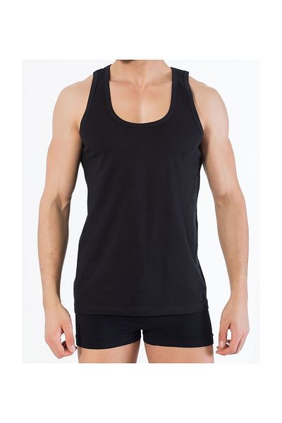 SİERNA Black Male Tank Top 100% Cotton Srn-001343