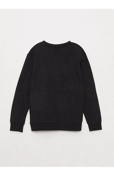 LEONE KOLEKSİYON 10 November Ataturk Printed Crew Neck Oversize Black and White Sweatshirt