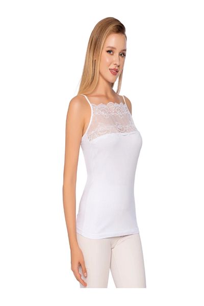 MODA YILDIZ Women's 6-Piece Wide Tulle Rope Strap Tank Top Standard Size -My001