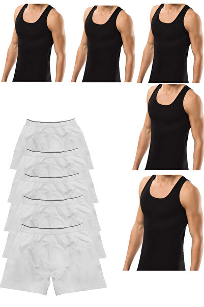 Modaley Giyim Комплект тениска и боксерки от 10 части Икономичен пакет 5 бокс...