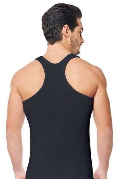 SİERNA Men's Black Combed Cotton Sports Athlete