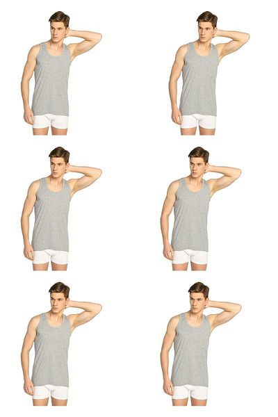 Modaley Giyim Men's Combed Cotton Undershirt 6 Pack Economical Campaign