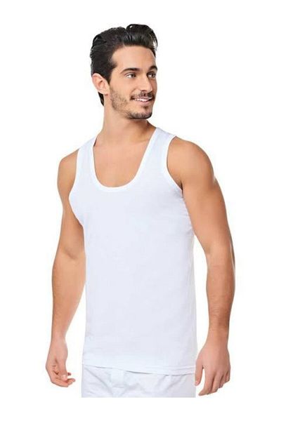 SİERNA 3-Piece Combed Cotton Men's Strap Undershirt L-3 Srn-001523