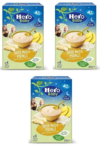 Hero Baby Gece Sütlü Muzlu Pirinçli 200 G X 3 Adet