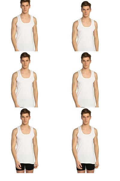 SİERNA Men's Combed Cotton Undershirt 6 Pack Economical Srn-001294