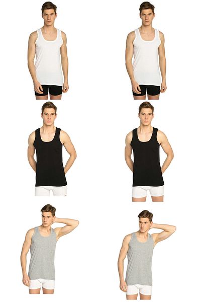 SİERNA Men's Combed Cotton Undershirt 6 Pack Economical Srn-001305