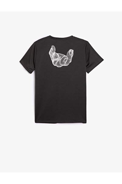 Koton Tricou sport imprimat la spate cu detaliu slogan Mânecă scurtă cu decolteu