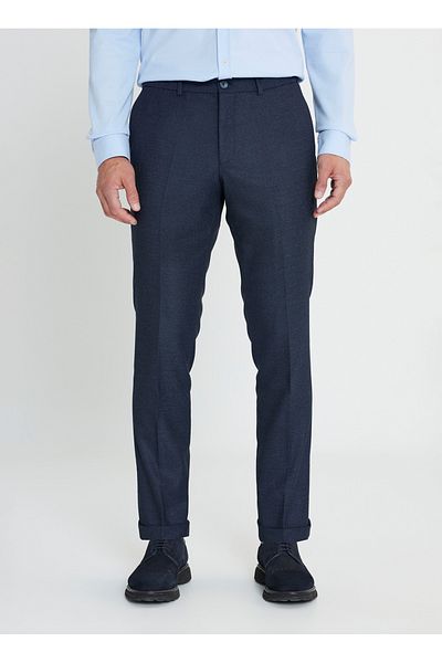 ALTINYILDIZ CLASSICS Altınyıldız Classics Elastic Waist Slim Fit Navy Blue Men's Pants Ace 012510152 _Pant Classic Side