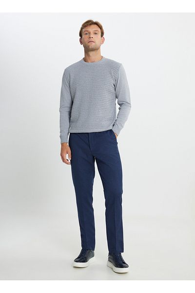 ALTINYILDIZ CLASSICS Altınyıldız Classics Elastic Waist Slim Fit Navy Blue Men's Trousers Ace012510025_Pant Classic Side