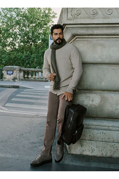 ALTINYILDIZ CLASSICS Altınyıldız Classics Men's Sweater - Full Turtleneck, Ecru, Ace 492510015 _Triko