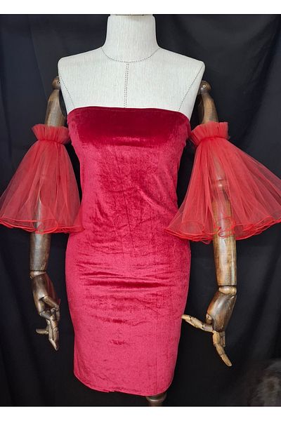 es moda shop Sonday2 - Red Tulle Oversleeve Shoes