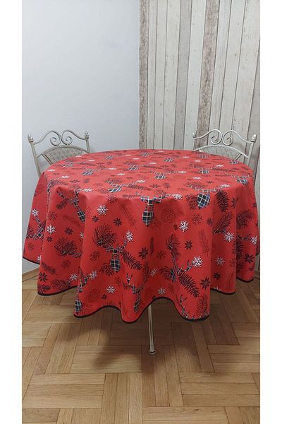 gonk Round,Christmas Patterned,Duck (Liquid Protective,Stain-Protective) Fabric,Tablecloth