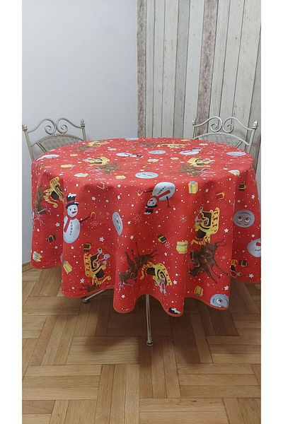 gonk Round,Christmas Patterned,Duck (Liquid Protective,Stain-Protective) Fabric,Tablecloth