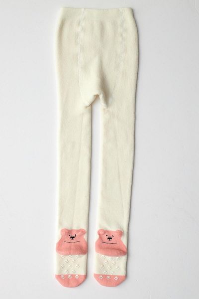 Katia&Bony Baby Bear Patterned Pantyhose Ecru-Pink