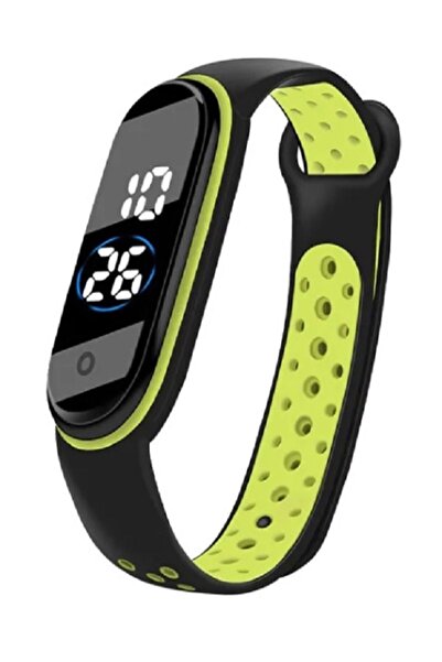 ZAVİRA Dijital Çocuk Kol Saati Su Geçirmez Dokunmatik Çift Renkli Kordon Siya...