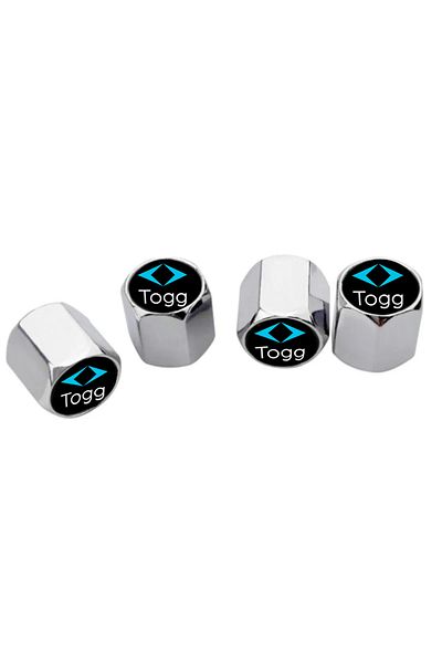 GARDENAUTO Stainless Steel Valve Cap with Togg Logo 4Pcs