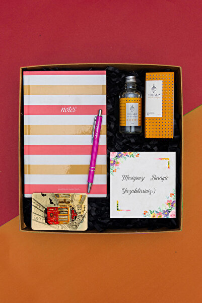 TrendHediye Defter, Kalem, Freshleaf Kolonya, Magnet Hediye Seti