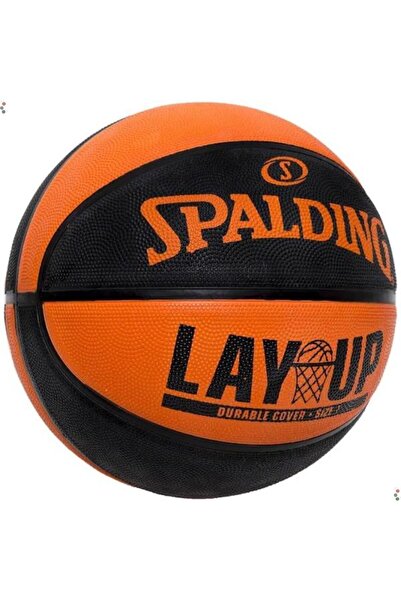 SPALDING Layup Orange/black Rubber Basketball Sz7 – Durable Outdoor Ball With Enhanced Grip & Air Retention