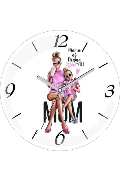 ART HEDİYE حلمي أمي فتاة ماما من الدراما أمي قطرها 30 ساعة حائط زجاجية حقيقية...