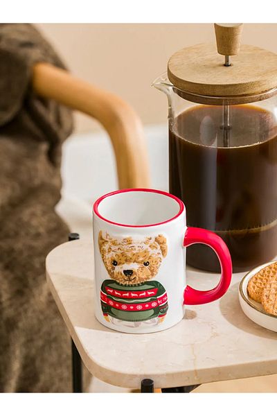 LC Waikiki Lcw Home Ecru Bear Teddy Printed Ceramic Mug