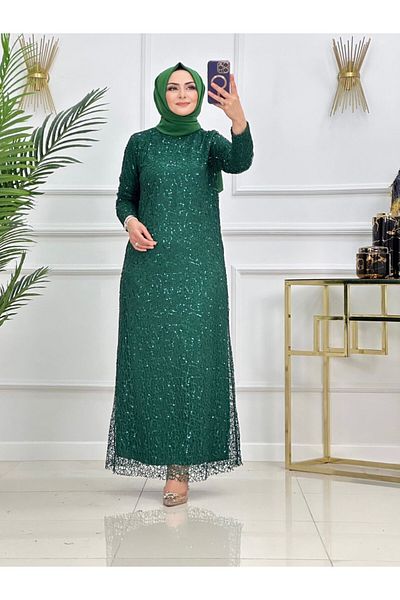 VALENS BOUTİQUE Βραδινό φόρεμα Hijab Φόρεμα με πέτρες αστραφτερό