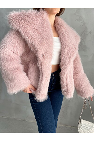 GM Butikk Women's Premium Plush Winter Premium Faux Coat
