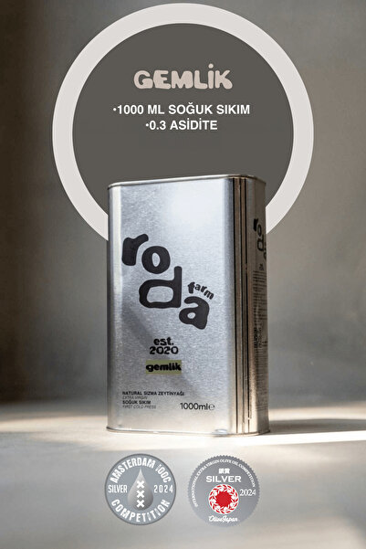 Roda Farm Gemlik Teneke Natürel Sızma Zeytinyağı 1000 ml