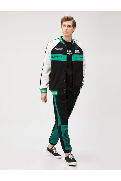 Koton Jogger-Jogginghose mit Racing-Motiv, bedruckt und mit Bindebund