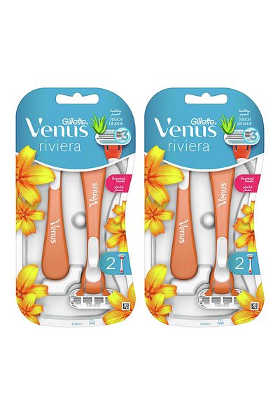 Gillette Venus Riviera Disposable Women's Razor 2 Pieces X 2