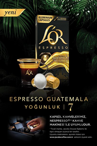 L'OR Espresso Origin Guatemala Nespresso Uyumlu Alüminyum Kapsül Kahve 30'lu (10 x 3 paket)