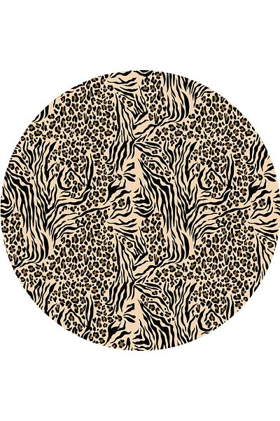Razz Moda Leopard and Zebra Patterned Digital Printed Round Tablecloth