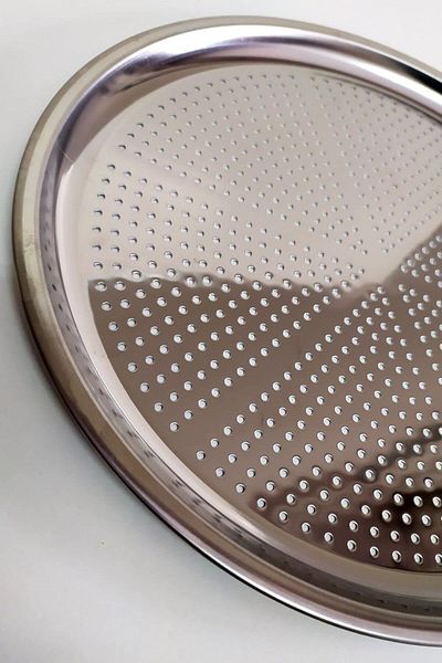 EveFix Stainless Steel Pizza Tray, Perforated Lahmacun and Pizza Pan, Oven Tray (36 cm)