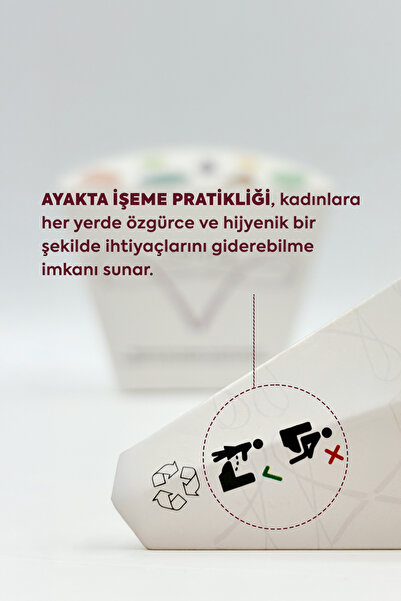 Toissy Kadınlar İçin Hijyenik Ayakta İşeme Aparatı, Tek Kullanımlık 12 Adet