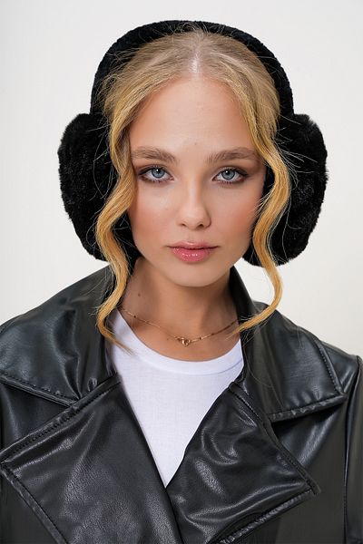 Trend Alaçatı Stili Women's Black Foldable Design Faux Fur Earmuff Alc-X13245