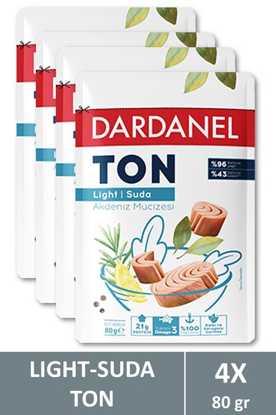 Dardanel Light Ton Balığı Poşet 80 gr X 4 Adet