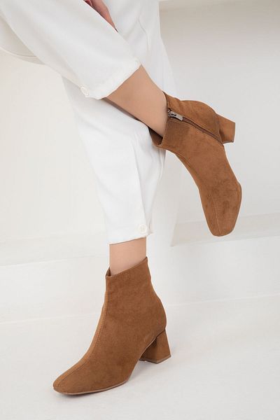 SOHO Tan Suede Dámské boty - 19994 Model Bootie