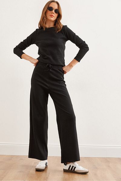 Olalook Women's Black Bottom Top Raised Lycra Suit Tkm- 19000318