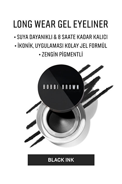 BOBBI BROWN Long-Wear Gel Eyeliner - Uzun Süre Kalıcı & Suya Dayanıklı Jel Eyeliner 3g - Black Ink