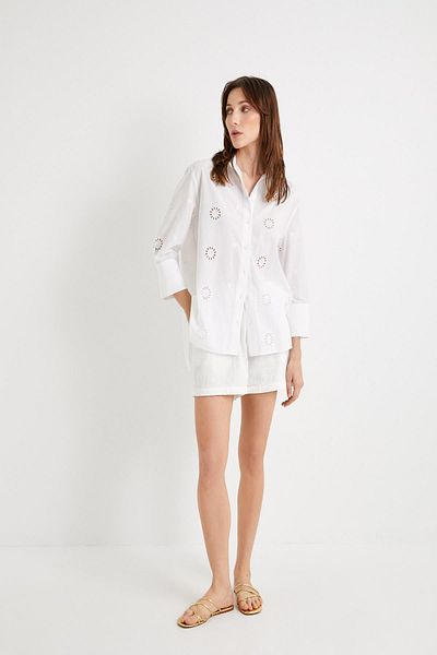 Koton Cămașă de damă Off White 4SAK60062EW