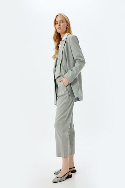 Koton Gray Women's Trousers 5Wak40045Pw