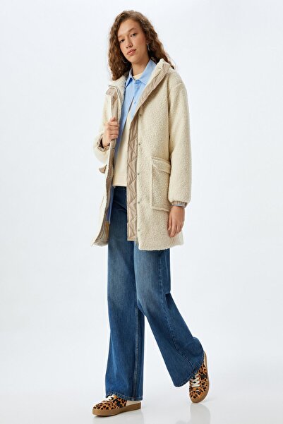Koton Women's Ecru Coat - 5Wal00002Iw Model