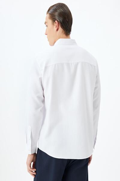 Koton Λευκό ανδρικό πουκάμισο για ενήλικες 5WAM60116HW