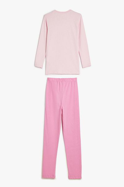 Koton Kids Rosa Mädchen-Pyjama-Set 5WLK40017MK