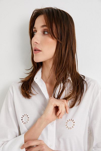 Koton Cămașă de damă Off White 4SAK60062EW