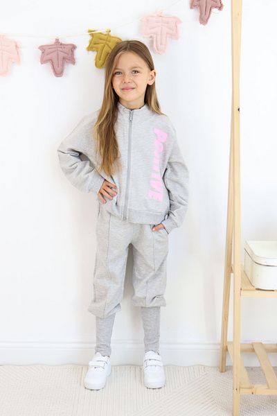 Harika KIDS Σετ φόρμας για κορίτσια με ραβδώσεις με φερμουάρ